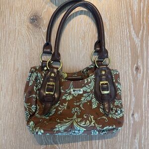 Maxx New York Floral Brown and Green Shoulder Bag